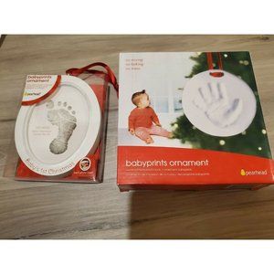 Set of 2 Pearhead Babyprints ornament "Baby's 1st Christmas" baby foot and hand